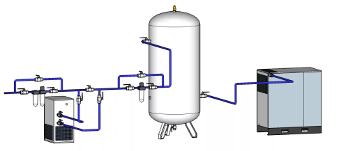 Варианты схем подключения компрессора с ресивером (мокрый и сухой)