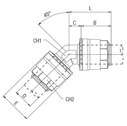 Соединение угловое AIGNEP 135° 90 140 40 (9014000004)